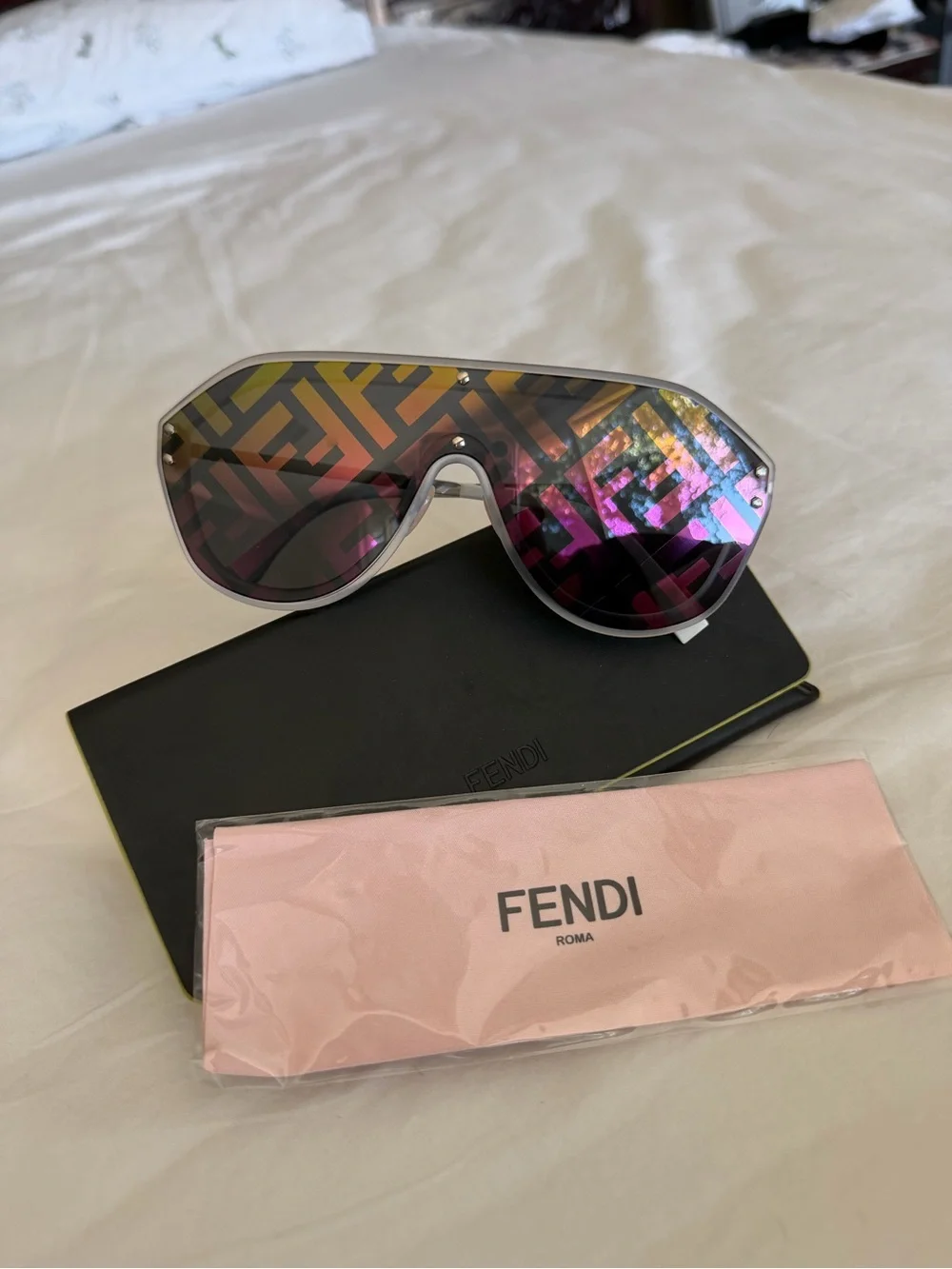 Fendi Gradient FF-Logo Shield Sunglasses